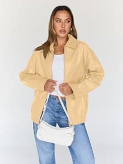 Trendy Queen Womens Leather Jacket, Oversized Going Out & Everyday Statement Piece, Bomber Jacktes Moto Coat