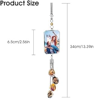 Personalized Photo Crystal Pendant for Car Home Hanging Ornaments Custom Picture Crystal Car Rearview Mirror Hanging Accessories Decor - Heart