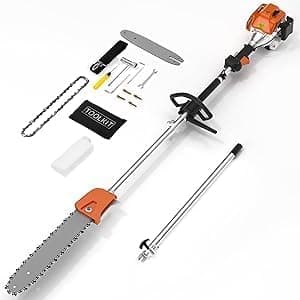 Panghuhu88 48CC Gas Powered Pole Saws,2-Stroke Gas Pole Saws for Tree Trimming with11.5in Cutting Bar, with Extendable Pole to Height Reachable 16 FT Chainsaw Tree Trimmer