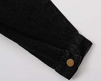 Jofemuho Women's Jean Jacket Long Sleeve Classic Distressed Tassels Denim Trucker