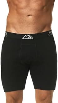 Merino.tech Merino Wool Boxer Briefs Men - Merino Wool Underwear Breathable Dry Fit Comfy Sports Base Layer for Men (Iron Black 1 Pack, Large)