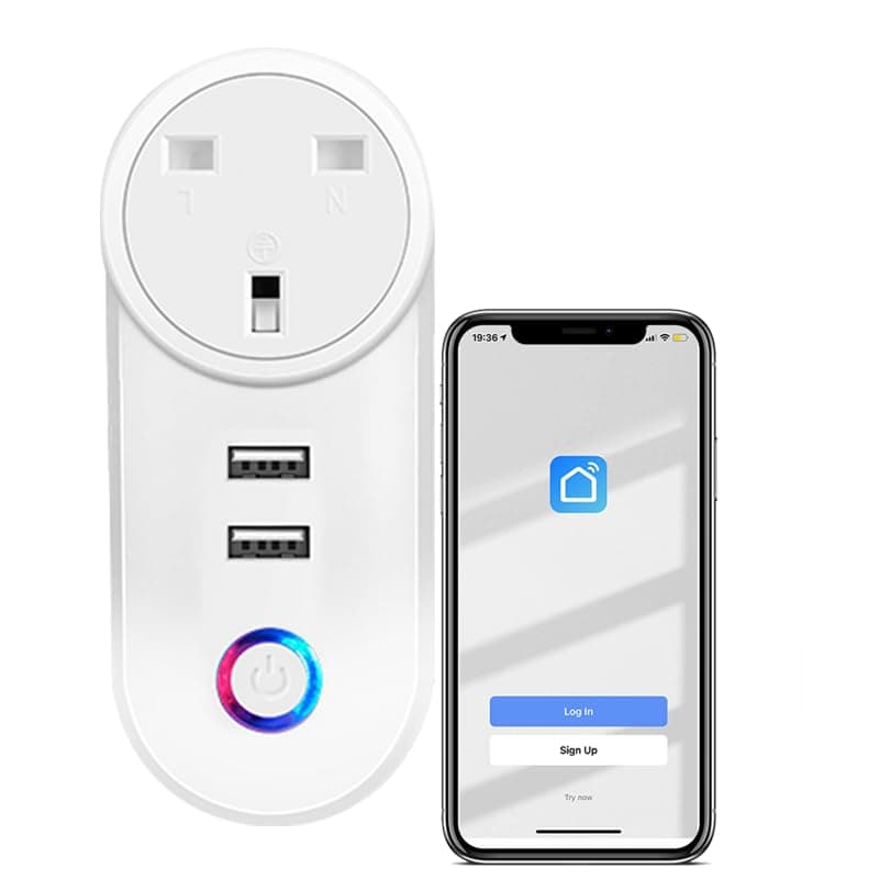 WiFi Smart Plug Tuya Smart Socket Timer Schedule Socket for Smart Home App Remote Control Compatible with Amazon Alexa Google Assistant Siri 16A
