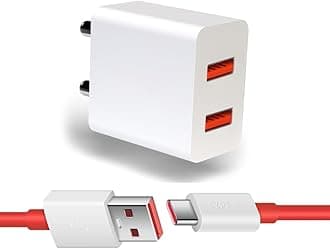 Dual Port Charger for Moto G85 Original Like Charging Adapter Type c Charger Fast Adaptor with Type c Charging Cable (O-Dual Port Red)