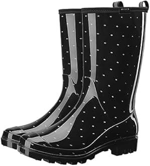 HISEA Women's Rain Boots Waterproof Rubber Rain Shoes for Ladies Mid Calf Garden Boots with Comfort Insole