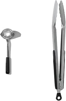 OXO Good Grips Stainless Steel Kitchen Utensils Bundle | Ladle + Tongs