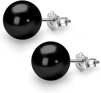 HIGHSPARK 925 Silver Classic Pearl Earrings for Women | 92.5 Sterling Silver & Brilliant Lustre Pearls | Lovely Gift for Women