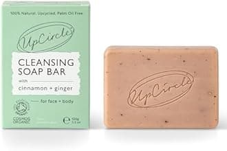 UpCircle Cinnamon + Ginger Chai Soap Bar 3.5oz - Gentle Vegan Cleanser For Face And Body - Natural, Cruelty-Free + Palm Oil Free