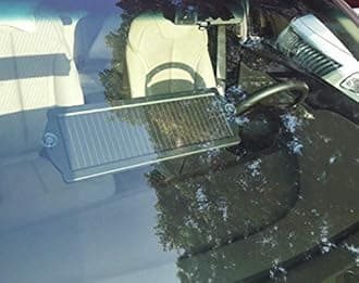 Sunway Solar 12V Solar Panel Power Battery Charger & Maintainer, Cigarette Lighter Plug & Battery Clamp, Black, Moderate Efficiency, Basic/Functional Style