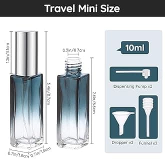 Segbeauty 10pcs Perfume Travel Refillable, 10ML Glass Spray Bottles Perfume Atomizer, Mini Travel Size Dispenser Bottle Set Atomizer Sprayer for Perfume Toiletries Cosmetic Container Spray Bottle