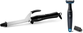 PHILIPS BHB862/00 Hair Curler (Black) & BG1025/15 Showerproof Body Groomer for Men