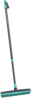 JVL Indoor Extendable Rubber Bristle Brush Broom with Squeegee