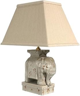 Red Lantern 22" Ivory Elephant Lamp