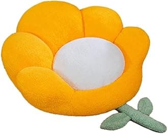 Goodliest Flower Seat Cushion Cute Floor Pillow Thickened Flower Shape Floor Pillows Seating for Adults Floor Cushions for Relax Yoga Meditation Yellow 25.59" x 23.62"