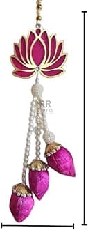 RR Crafts Lotus Hanging Decoration Items for Mandir Decor, Pooja Room Decoration, Diwali & Wedding Decor, Traditional Decorative Items for Home Temple, Wall Hangings (Pink, 2 PCS)