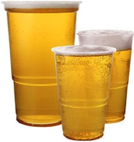 We Can Source It Ltd – 1000 x Clear Strong Plastic Full Pint Cups - 20oz Disposable Beer Glasses Tumblers – 570ml BPA-Free Plastic Cocktail Glasses with CE Marking – Recyclable Tumblers for Parties
