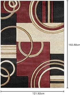 GLORY RUGS Area Rug Modern Soft Hand Carved Contemporary Floor Carpet with Premium Fluffy Texture for Indoor Living Dining Room and Bedroom Area (4x6, Dark Red)