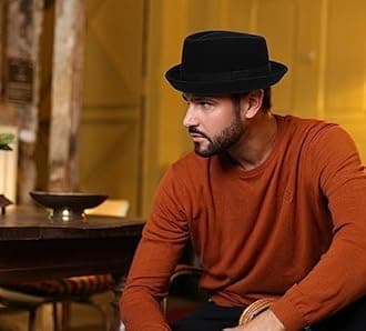 Womens Pure Wool Felt Cloche Hats Roll-up Brim Fedora Porkpie Hats Bowtie Noble Derby Hat S/M