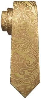 Barry.Wang Men Tie Set Paisley Pocket Square Cufflinks for Men Silk Necktie Wedding