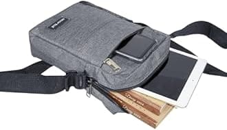 Storite 10 Inch Stylish Padded Mini Sling Bag for Men and Women, Small Passport Travel Bag and Small Sling Bag With Water Bottle Pocket