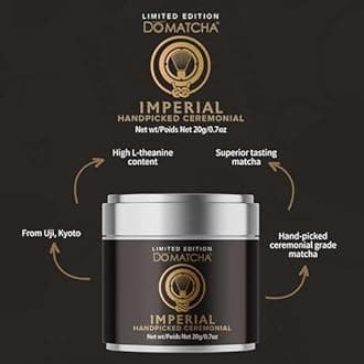 DoMatcha - Imperial Ceremonial Matcha Tin, 0.7oz - Limited Edition Hand-Picked Japanese Matcha from Uji, Kyoto – Exclusive 16th-Gen Tea Master Blend – Rich in L-Theanine for Tea Ceremony Experience