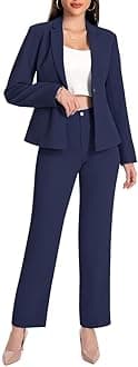 YUNCLOS Womens Suits 2 Piece Set Business Casual Long Sleeve Blazer and Pants Suit for Work Office