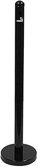 American Metalcraft SPRV2 Free-Standing Smoker Pole - Durable Stainless Steel Cigarette Butt Receptacle with Screw-Off Top, 40" Height, Black