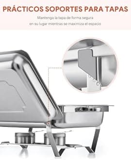 Wilprep Set of 4 Chafing Dish Buffet 8.5L, Stainless Steel Food-Grade Buffet Warmer with Foldable Frame (4×GN1/1)