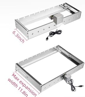 10 Holes Auto Rotating BBQ Grill,6.3”-11.8” Width Adjust,Outdoor USB Power Supply,Rotisserie Kabob Skewers Set,Portable Electric Rotating Shish Kabob BBQ Grill 110V,5V USB Interface