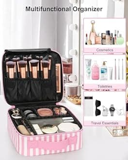 Relavel Compact Travel Makeup Bag for Women and Girls