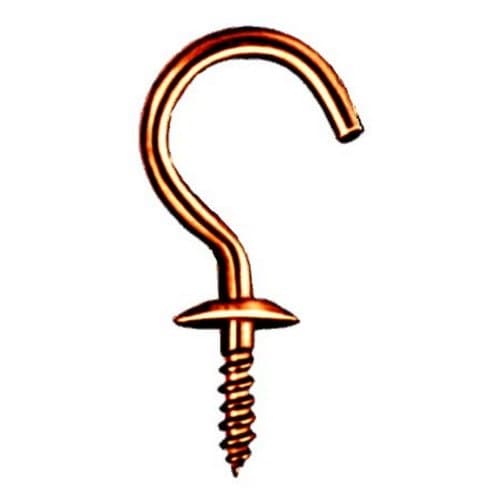 Hindley 11927 1-1/8" Solid Brass Cup Hooks