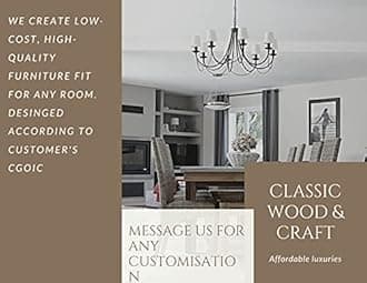 CLASSIC WOOD & CRAFT® Timeless King Size Bed Frame - High Headboard, Footboard, & Premium Teak Wood - Customizable Features, 203 cm x 193 cm No Mattress Included (Design-6)