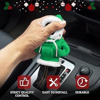 2PCS Christmas Car Shift Knob Hoodie Cover, Shifter Cover, Funny Hoodie Car Gear Shift Cover, Interior Accessories Christmas Car Decor Gear Shift Knob Cover for Manual/Automatic Shift Knob