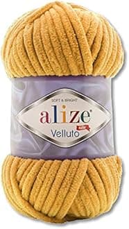Wohnkult 100 g Alize Velluto Wool in 30 Selection (02 | Mustard)