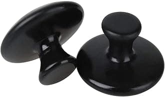 2Pcs Hot Stones Mushroom Shaped Massage Stones Warmer Natural Hot Stones Tools for Body Face for Essential Massage Spa Massage Therapy Black