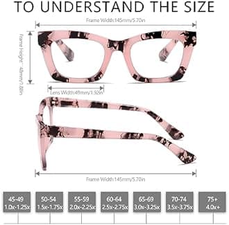 FSRTEP Oprah- Readers for Women - Stylis Style Reading Glasses with Blue Light Blocking and Spring Hinge