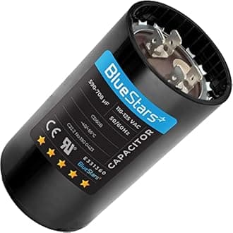 [2025 Upgraded] BlueStars 590-708 uF MFD 110-125 VAC ±20% 50/60 Hz Volts Round Motor Start Capacitor CD60 Single Phase Capacitors for AC Motors Starting or Pool Pump or Well Pump