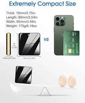 Power Bank with Built in Cables, 10000mAh Slim Portable Charger LED Display, Small External Battery Pack with 4 Inputs and 5 Outputs Phone Charger for iPhone Samsung Huawei iPad etc (black)