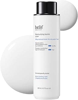 belif Moisturizing Bomb Hydrating Toner - Ceramide Milky Texture, Strengthens Skin Barrier, Soothing & Repair Serum Essence, Ultra-Hydrating 2-in-1 Toner & Moisturizer, Korean Skincare, 5.07 Fl Oz