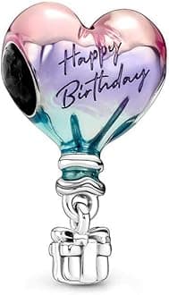 Happy birthday Charm Hot Air Balloon 925 Sterling Silver Pendant,Jewelry Beads Gifts for Women Bracelet&Necklace