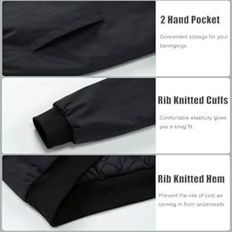 MAGCOMSEN Bomber Jackets for Men Winter Casual Quilted Jacket Warm Windproof Padded Jackets Zip Up Coats