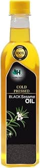 500ml Cold Pressed Black Sesame Oil (Virgin, Chekku/Ghani) - 0.5L Wood Pressed Black Sesame Oil for cooking
