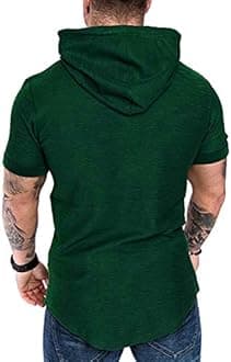 Mens Fashion Athletic Hoodies Sport Sweatshirt Solid Color Fleece Pullover