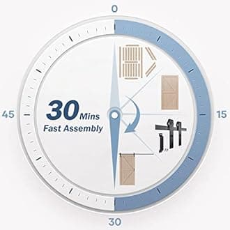 FREDBECK 42in x 84in Wood Barn Door with 7FT Barn Door Hardware Kit Included K Shape Solid Spruce Wood Panel Need to Assembly