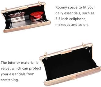 CARIEDO Evening Clutch for Women, Evening Bag Crossbody Bag Wedding Bridal Purse for Cocktail Party Prom