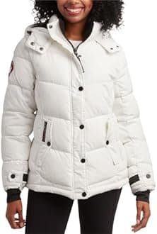 CANADA WEATHER GEAR Women's L Cwg Puffer W Fur-c Pea Coat
