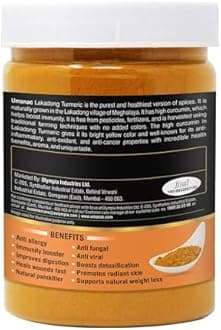 Umanac Lakadong Turmeric Powder- 250Gm | Lakadong Haldi Powder | Fresh Turmeric from Meghalaya | High Curcumin Value | 100% Pure & Natural | Unprocessed | Rich Earthy Aroma | Pack of 2