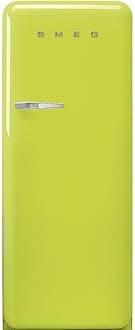 Smeg FAB28 50's Retro Style Aesthetic Top Freezer Refrigerator with 9.93 Cu Total Capacity, Multiflow Cooling System, Adjustable Glass Shelves 24-Inches, Lime Green Right Hand Hinge Made In Italy