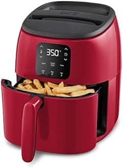 Dash Digital Tasti-Crisp™ Air Fryer - Compact Electric Digital Fryer With Auto Shut-Off Feature - Ideal for Small Spaces - AirCrisp® Technology - 2.6 Quarts - Red