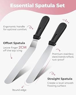 Kootek 71PCs Cake Decorating Kit, Baking Supplies Tools - Includes Cake Stand Turntable, 12 Icing Piping Tips Set, 2 Frosting Spatulas, 3 Scrapers, 50+2 Piping Bags, Coupler, Video Tutorial, Booklet