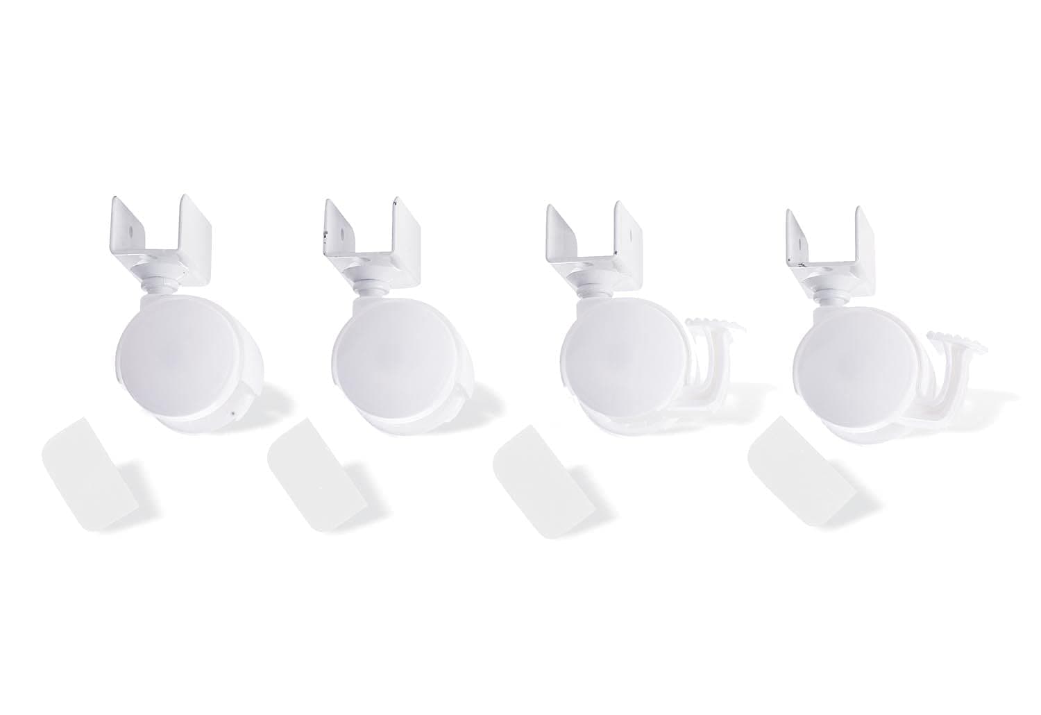 PINOLINOCastor Set with U-Shaped Adapter (White, (4-Piece)